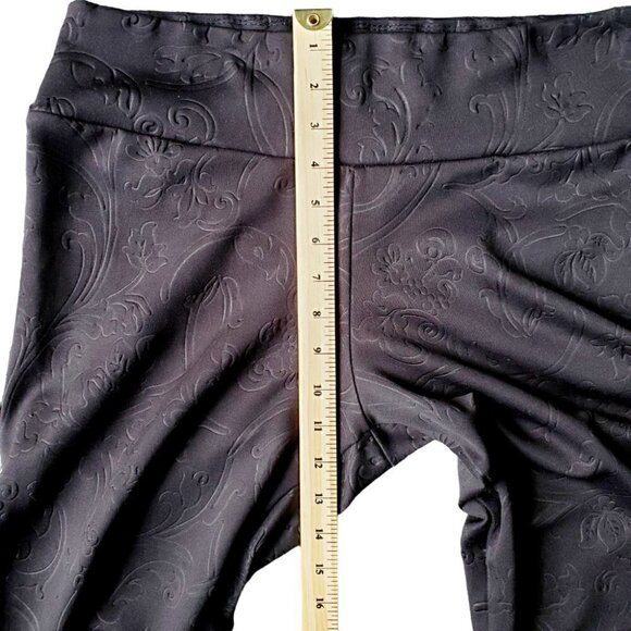 CUTE Black Casual High Waisted Solid Leggings. Size Large - Picture 6 of 8